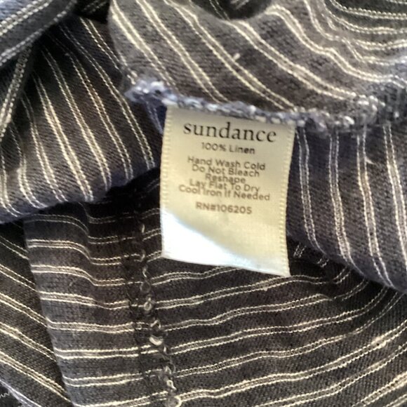 Sundance Women's Striped Sleeveless‎ Linen Top Size Small Frayed Edge - Picture 3 of 8